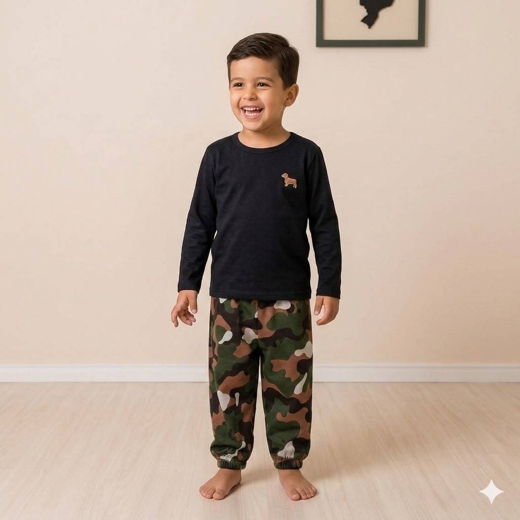 Calça Jogger Infantil Menino Camuflada Exército Masculino Camuflado Ou Liso Tamanhos 1 ao 10