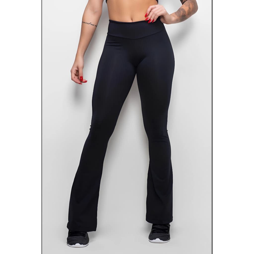 Calça Flare Boca de Sino Bailarina Feminina Cós Alto