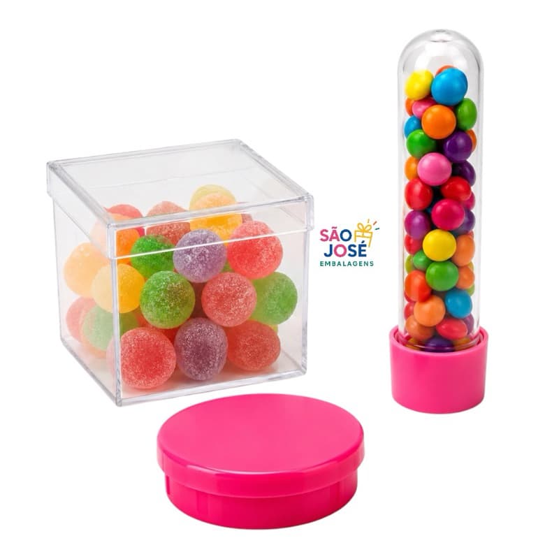 kit lembrancinha 30 unidades (10 tubete 13cm+ 10 latinha + Caixinha 5x5)