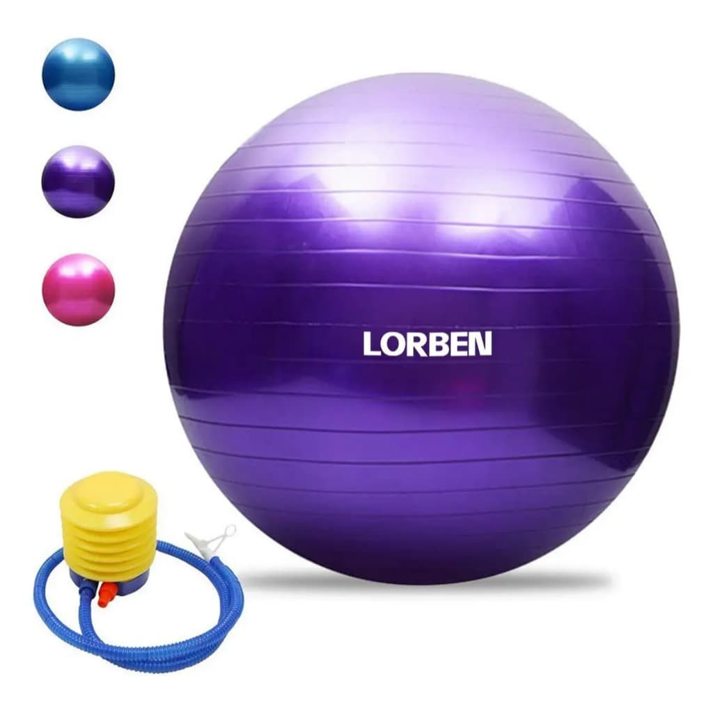 Bola de Pilates Yoga Funcional Lorben com Bomba Até 300kg Com enchedor