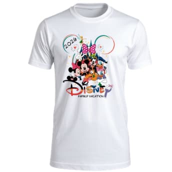 Camiseta Disney viagem em familia personalize com seu nome no ato da compra 100% algodão envio imediato