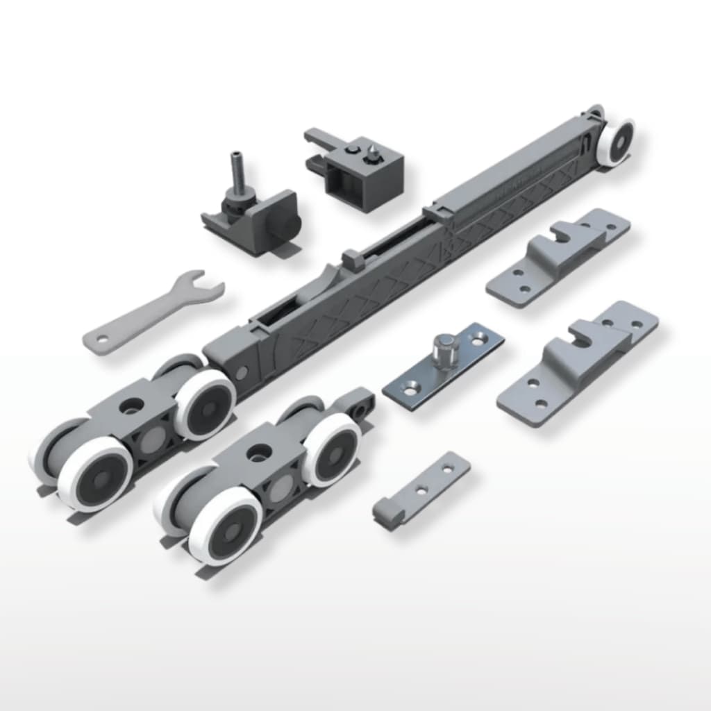 Kit Sistema Deslizante Para Porta de Correr RO 82 Standard Rometal Com 1 Amortecedor