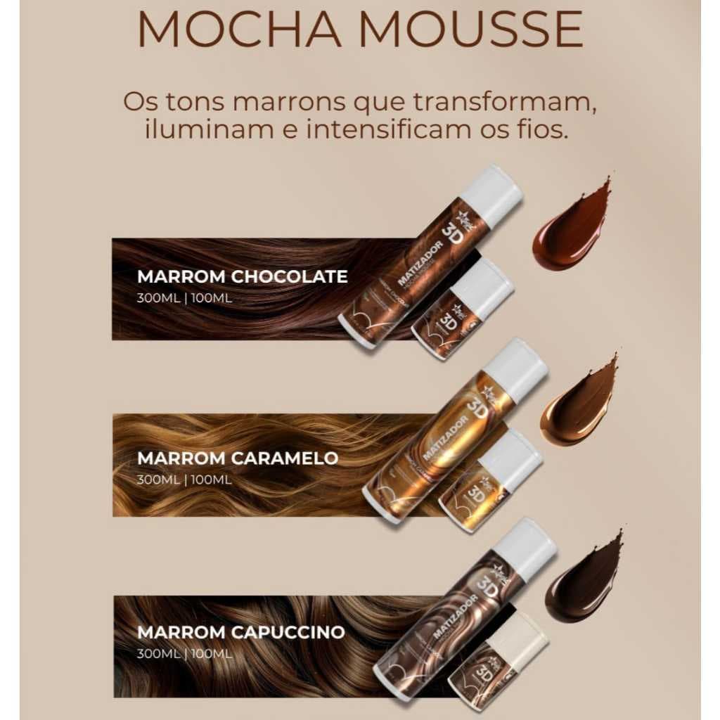 Magic Color Matizador 3D Mocha Mousse Milk 100ml/300ml - Marrom Chocolate Capuccino Caramelo