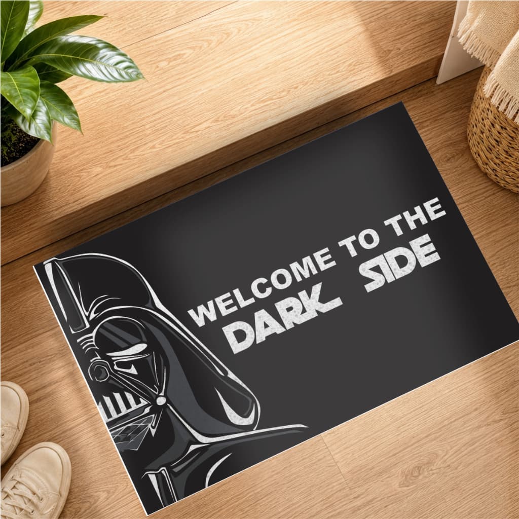 Tapete Capacho Dark Side Preto Com Branco  - CA 002036