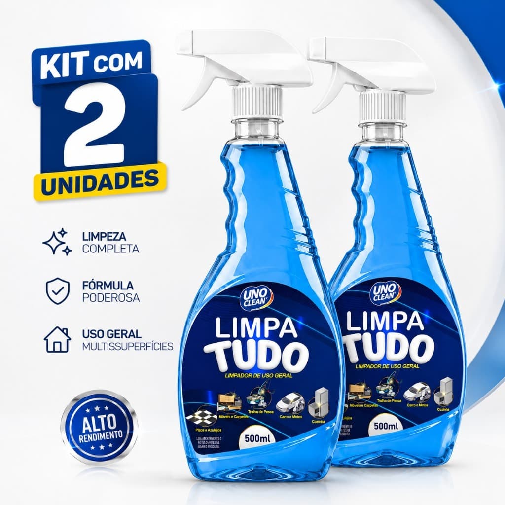 Kit 2 Limpa Tudo Limpador Multiuso Uso Geral Remove Gordura e Sujeira