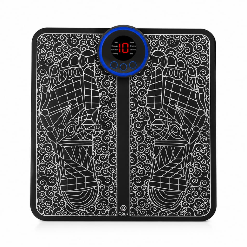 Massageador para Pés Elétrico EMS Recarregável USB 8 Níveis de Intensidade
