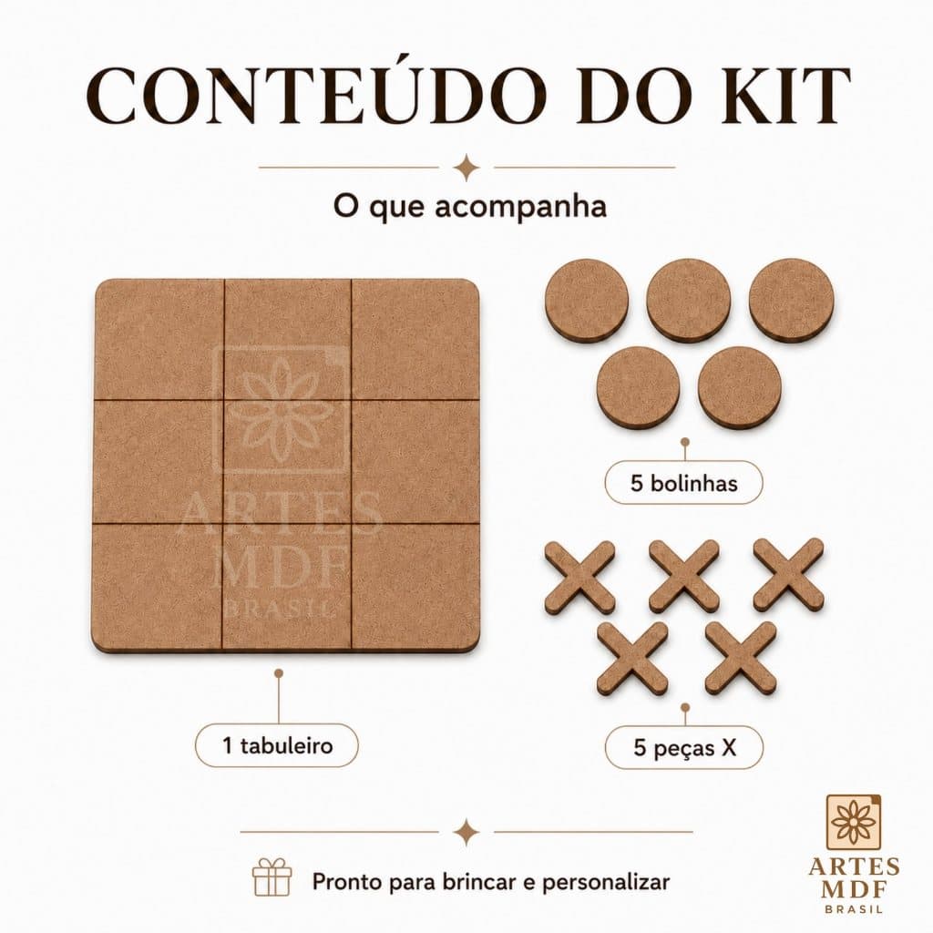 10 Jogos da Velha Completo em MDF Enivo Imediato Direto da Fabrica