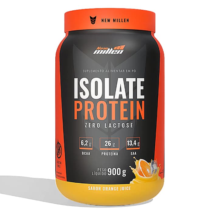 Whey Protein Isolado Zero Lactose New Millen 900g - Alta Absorção e Livre de Lactose