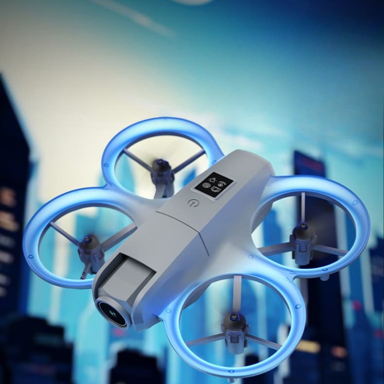Mini Drone com Câmera Recarregável Controle Remoto Giro 360° e Proteção nas Hélices