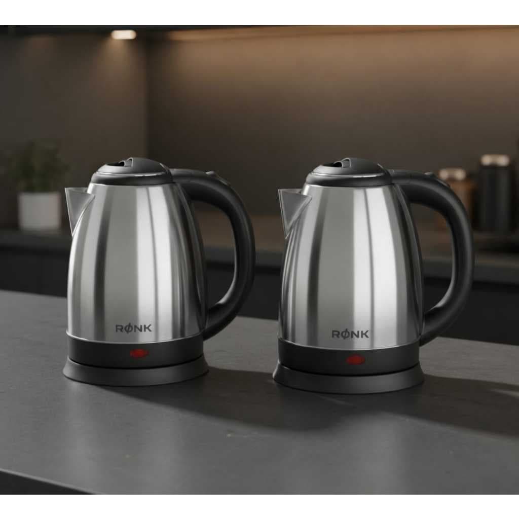 Kit 2 Produtos Chaleira Elétrica Aço Inox 1,8L Térmica Com Tampa