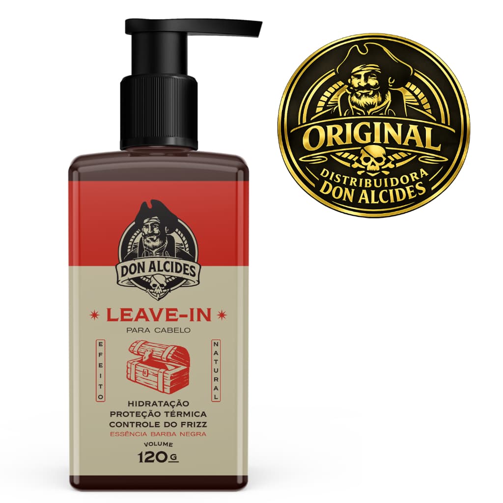 Leave In Para Cabelo Masculino 120g Barba Negra Don Alcides - Creme Pentear Sem Enxague