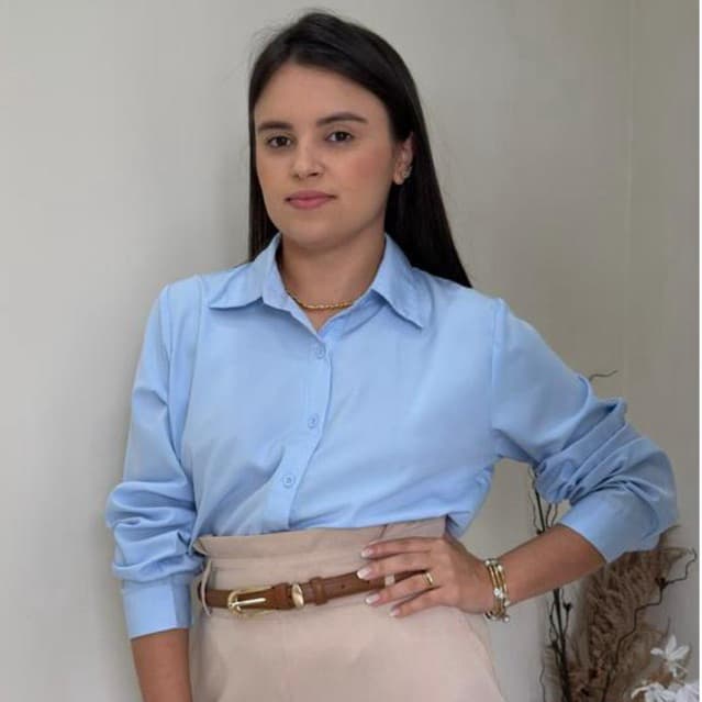 Camisa Alonso tecido poliéster confortável combina com varios looks