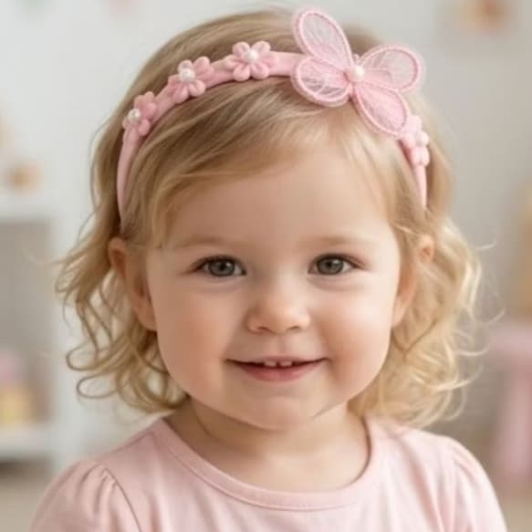 Kit com 3 faixinhas de bebê delicadas com borboleta e flores jardim encantado