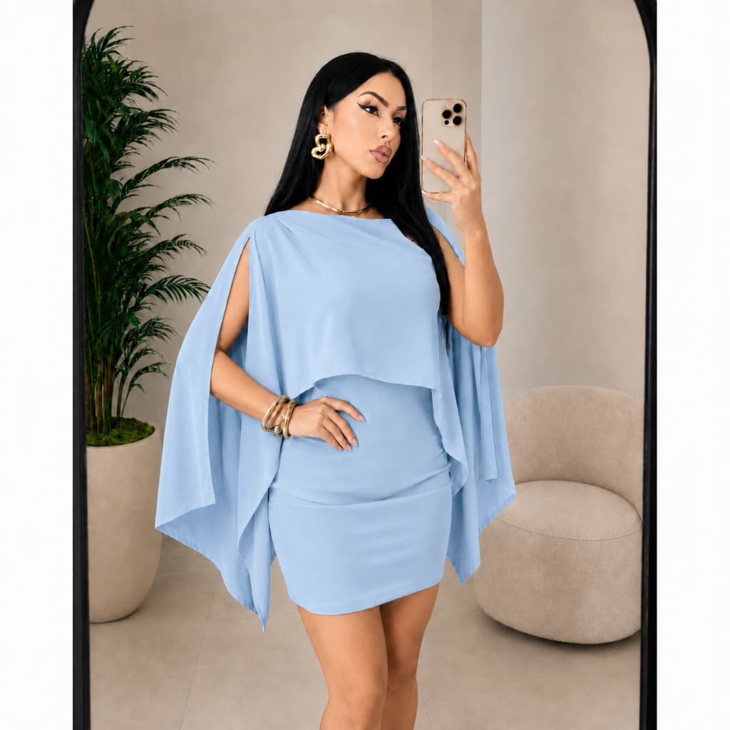 Conjunto Vestido Tomara Que Caia Com Blusa Capa Dunas
