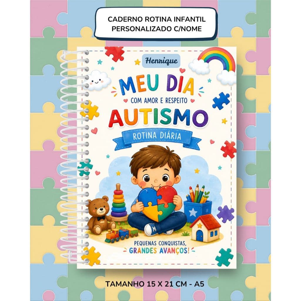 Planner Diário Infantil | Caderno Rotina Infantil Personalizado / Agenda Diária Infantil Personalizada com Nome
