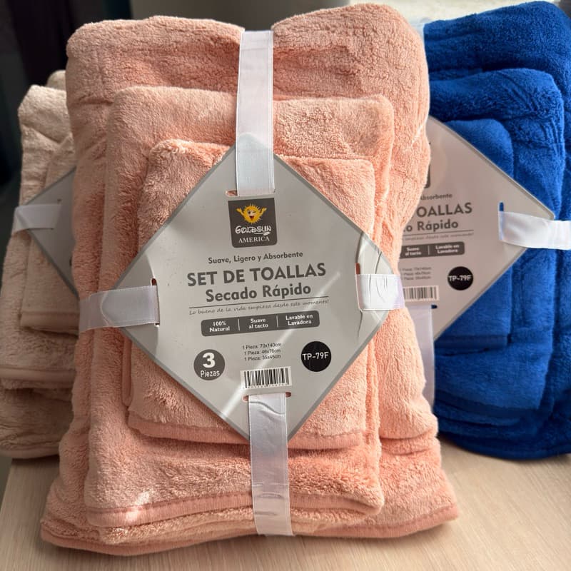 Jogo de Toalhas 3 Peças Premium Microfibra Ultra Macia Secagem Rápida Banho Rosto Lavabo Super Absorvente