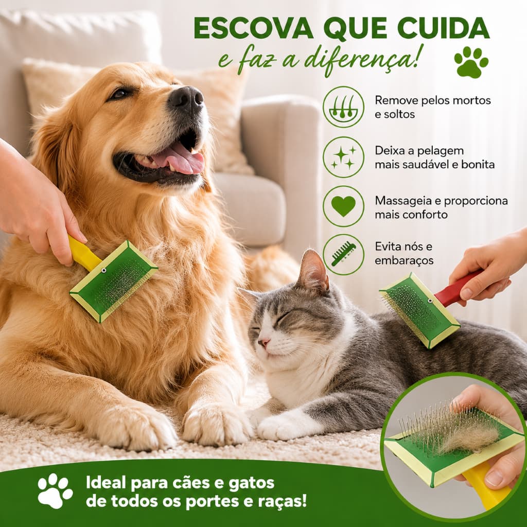 Rasqueadeira Removedor Pelos Mortos Pets Animais Conforto Facilidade Cuidados