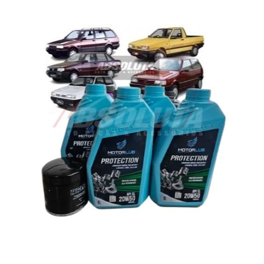 Kit Troca de oleo Palio Uno Fiorino Palio Elba Premio 20w50 mineral 4 LITROS ÓLEO + FILTRO DE ÓLEO