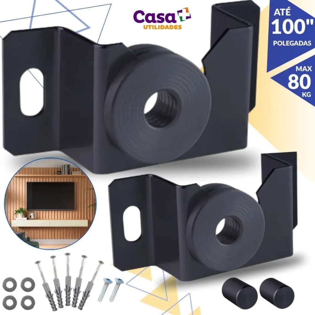 Suporte Tv Fixo Universal 10'' A 100'' Polegadas Para Todas As TV LCD LED Plasma Suporta 80Kg Pix