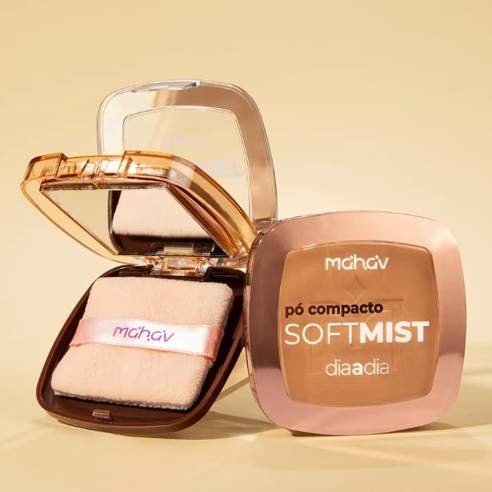 Pó Compacto Soft Mist - Dia a Dia - Mahav - Pó Facial Efeito Matte e Acabamento Natural