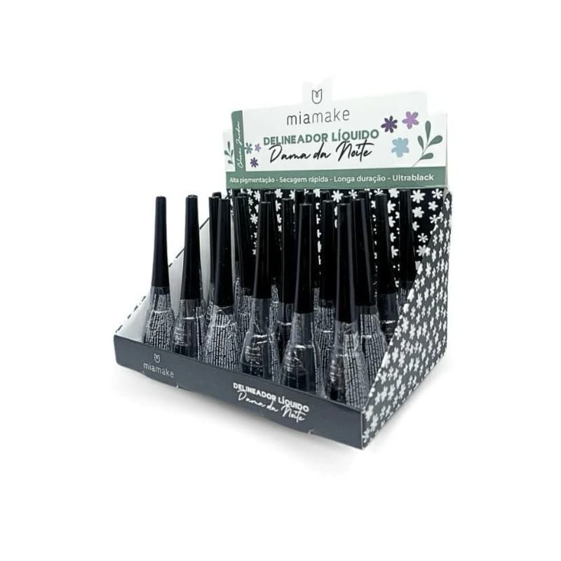 Delineador Líquido Preto Vivai Ultra Black - Resistente à Água, Secagem Rápida, Longa Duração