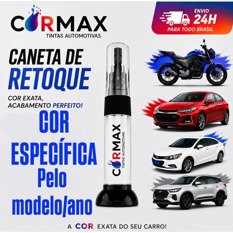 Caneta Automotiva Retoca Pintura Carro | Repara Riscos Leves | Cormax