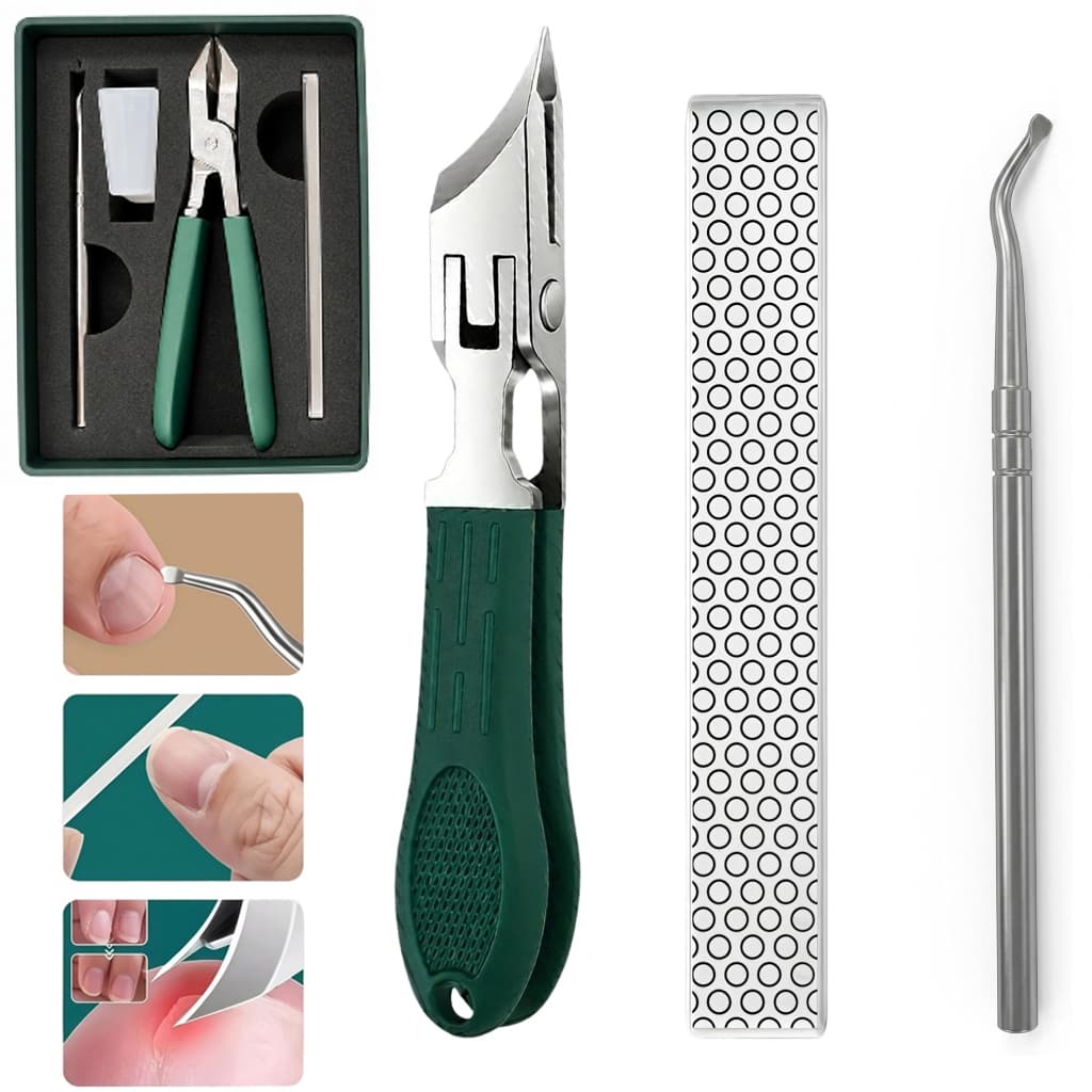 Kit 3 Peças Cortador Unhas Bico de Águia Super Inclinado Anti-Respingos Aço Inoxidável para Unhas Grossas