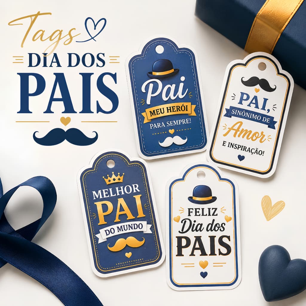 Tag Dia dos Pais / tags para embalagem pais / Embalagens e presente