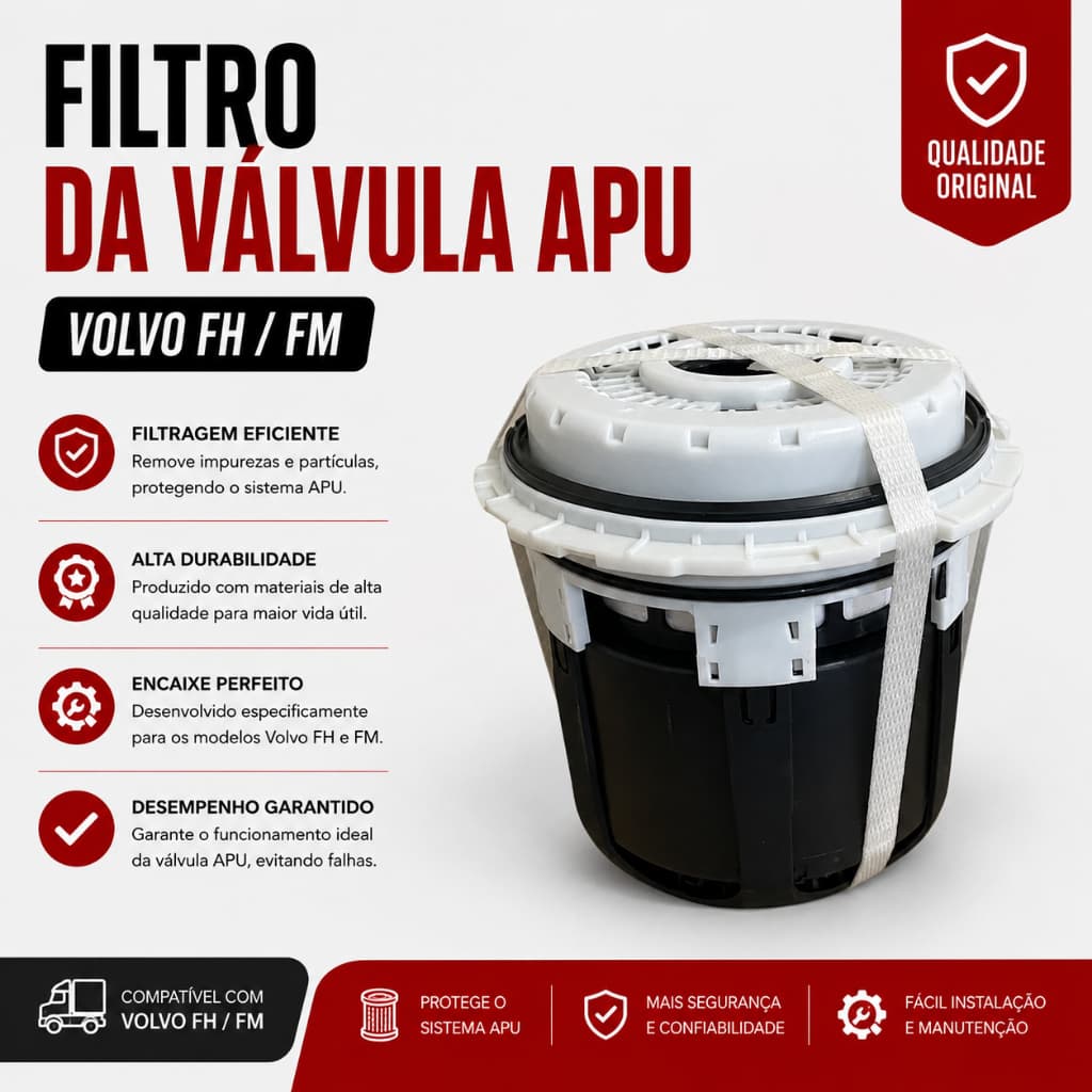 Filtro Da Válvula De Ar Eletrônico APM Apu Volvo Fh Fm Knorr Completo