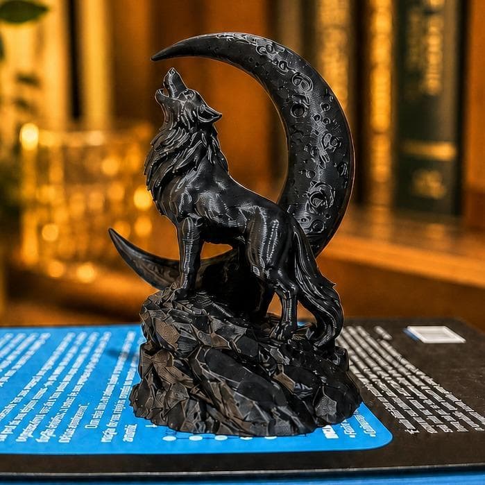 Lobo da Lua Decorativo – Escultura 11 cm