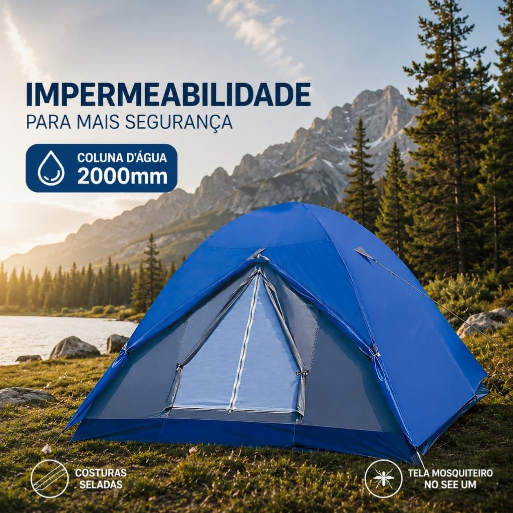 Barraca Fox Nautika Iglu 2/3 Pessoas Impermeável com Mosquiteiro para Camping Praia Trilha