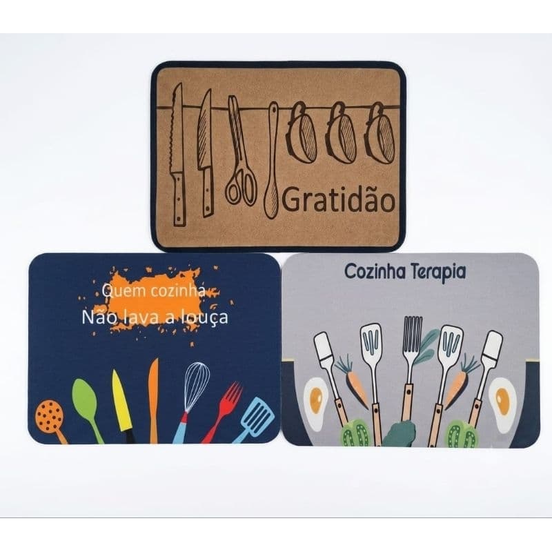 Tapete Escorredor de Louça Microfibra 40x30cm Super Absorvente Perfeito Para Organizar Cozinha