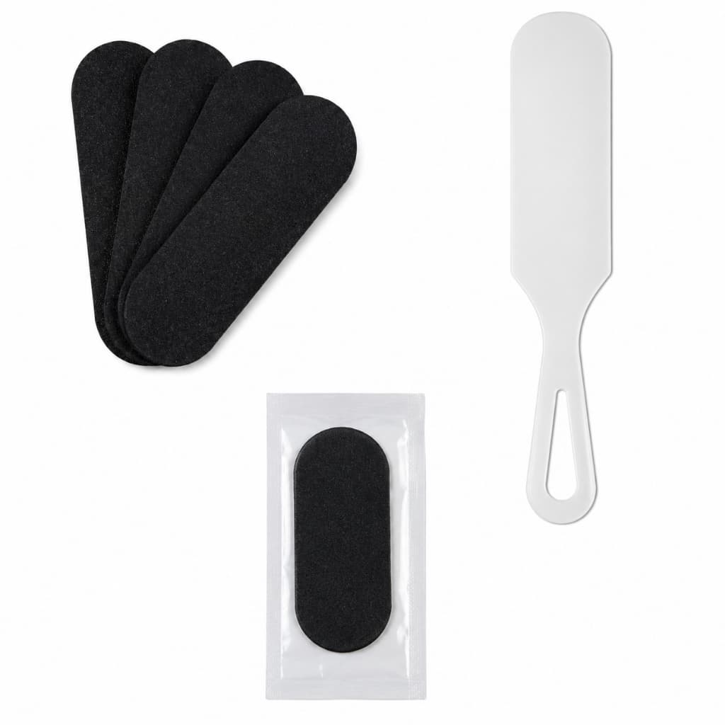 Lixa para Pés Reta com Refil Plástico Descartável para Manicure e Pedicure + 1 Suporte