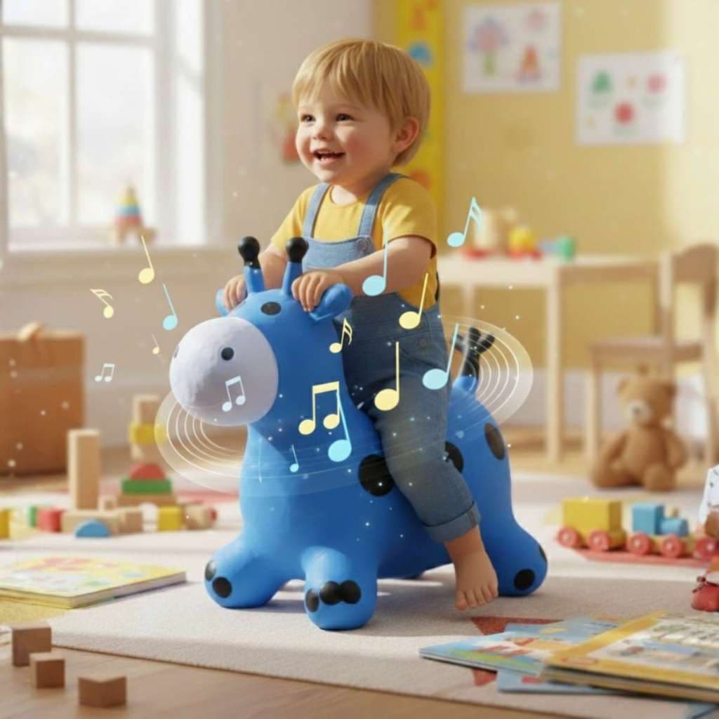 Girafinha Pula Pula Brinquedo Upa Upa Musical Infantil Som