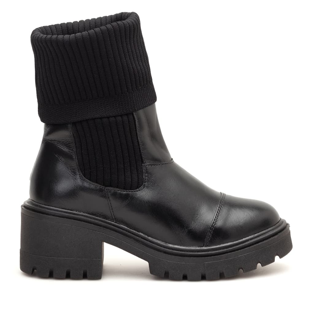 Coturno Feminino Couro Legítimo Bota Cano Curto Cano Longo Tratorada Coturno Meia Confortável Casual Lançamento