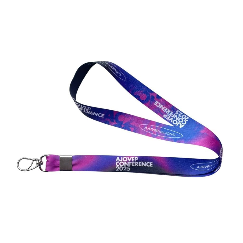 Cordão 20mm para Crachá com Mosquete Personalizado Arte Digital