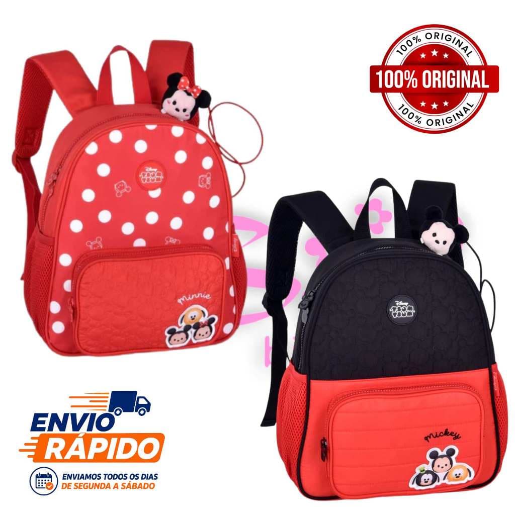 Mochila Infantil Escolar Disney Minnie Tsum Tsum Original Clio Bolsa Feminina Escolar 13 Polegadas