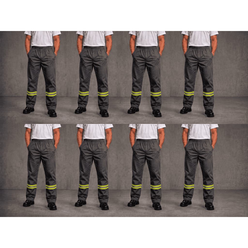 Kit 8 Calças Masculina Gabardine com Faixa Refletiva para Construção e Serviços Gerais