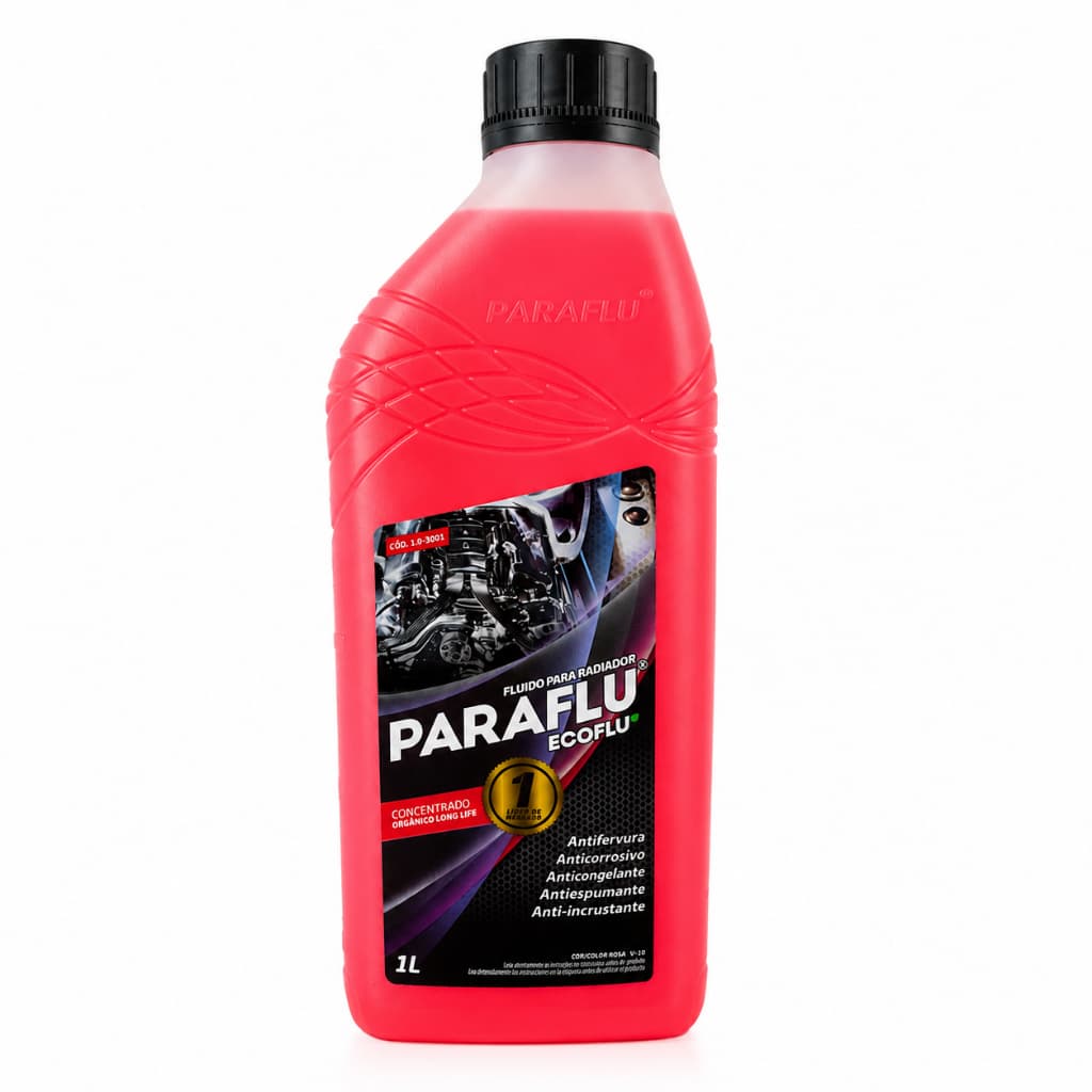 Fluido para Radiador Paraflu Ecoflu Concentrado Orgânico Long Life Rosa 1L Anticorrosivo