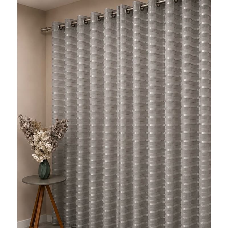 ✨💎Cortina de Sala Organza Luxo•Fitada Voil Xadrez•Voil Microfibra