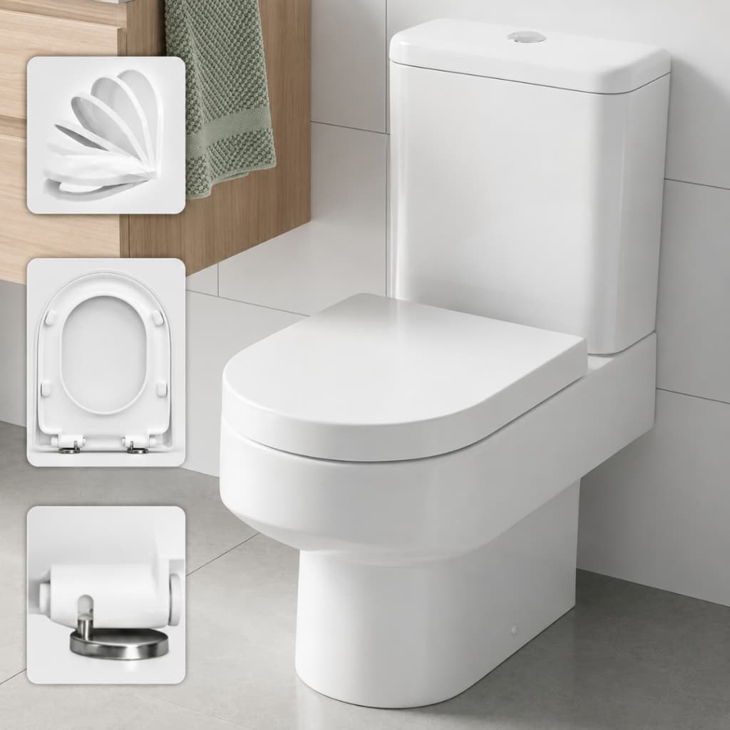 Assento Sanitário Tampa de Privada Compatível Riviera Carrara em Polipropileno com Fechamento Suave Soft Close