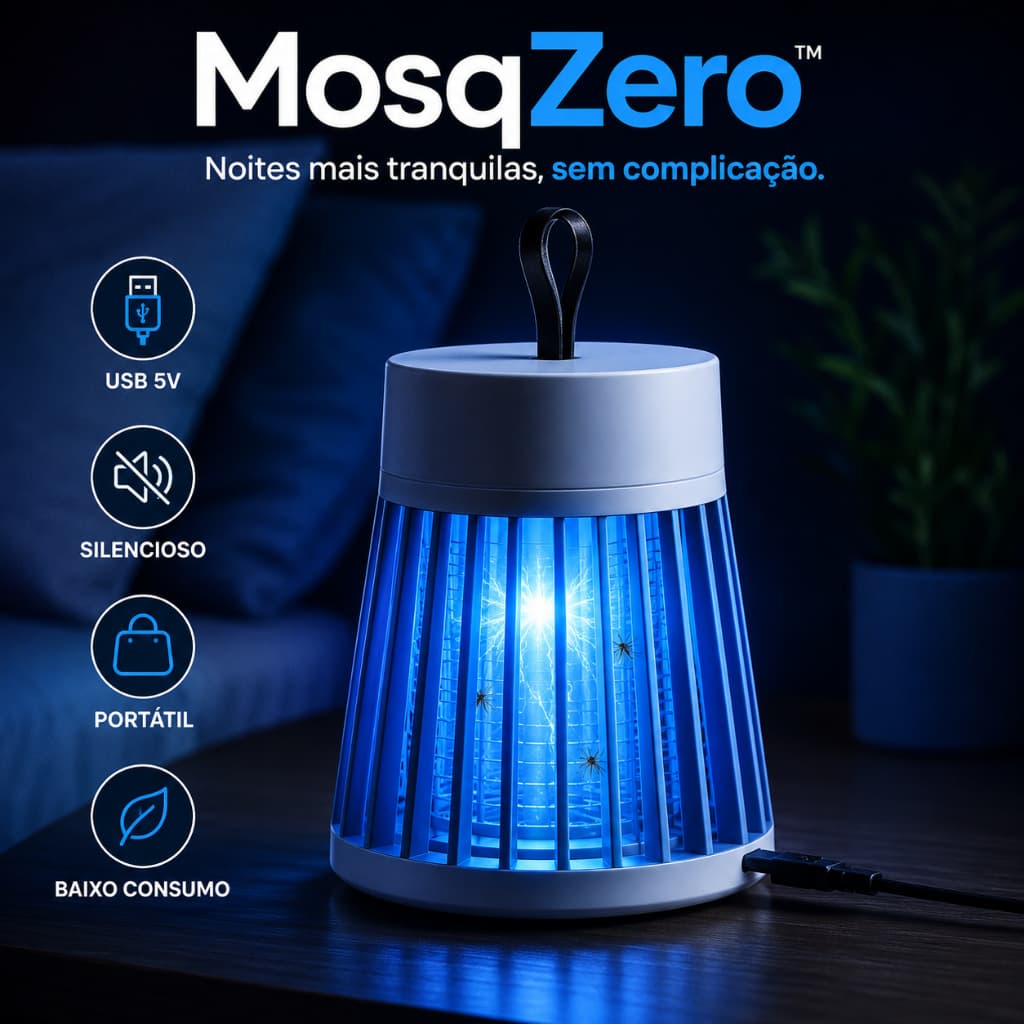 Armadilha Mata Mosquito USB Elétrica LED Anti Insetos Portátil Silenciosa MosqZero™