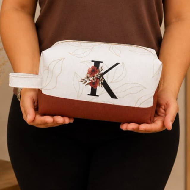 1unid Necessaire Box Com Alça Organizador Necesser Com Inicial Bolsinhas Para Viajem Maquiagem