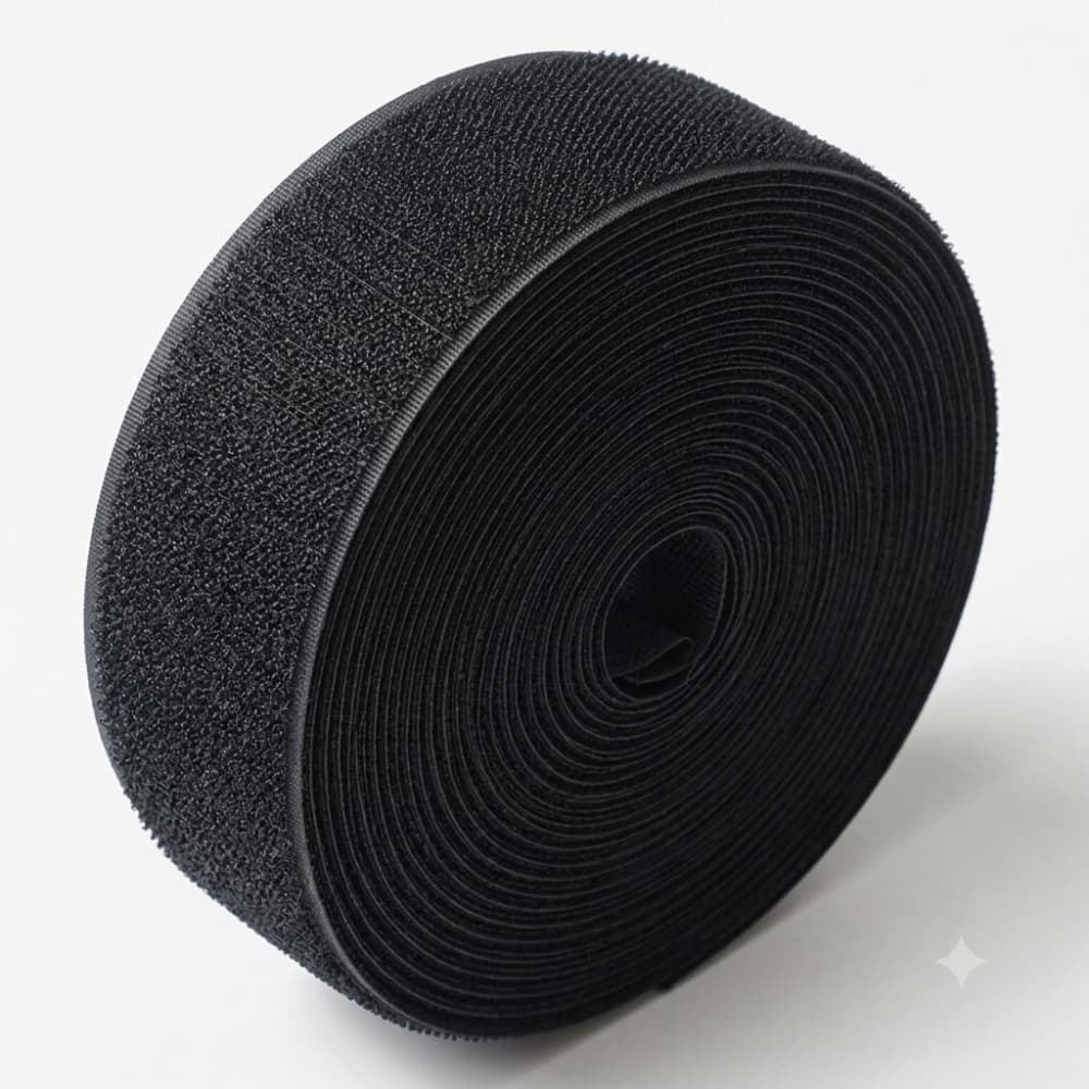 Fecho de Contato Lado Macho Crespo 50mm Preto Alta Qualidade Alta Fixação Resistente