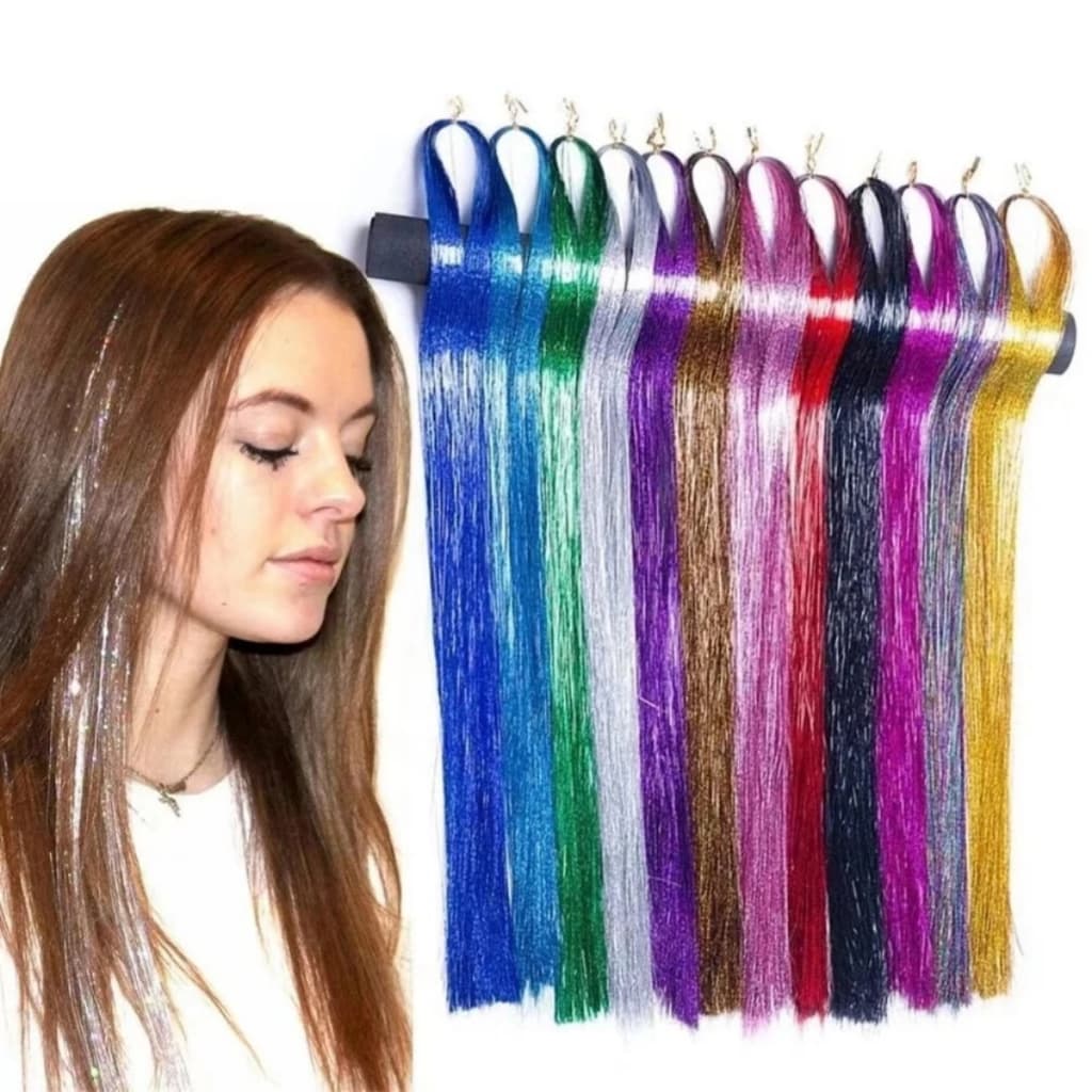 Extensões De Cabelo Coloridas TAPAS 20  Para Meninas Extensão De Rabo De Cavalo Bolha EDC Festival Rave Kids