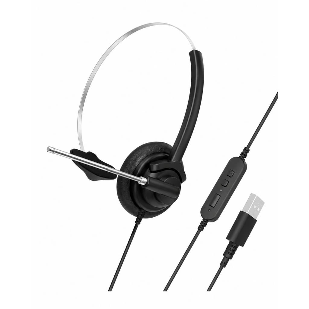 Headset Goldentec Gt Call Usb Para Videoconferências Preto Telemarketing Call Center