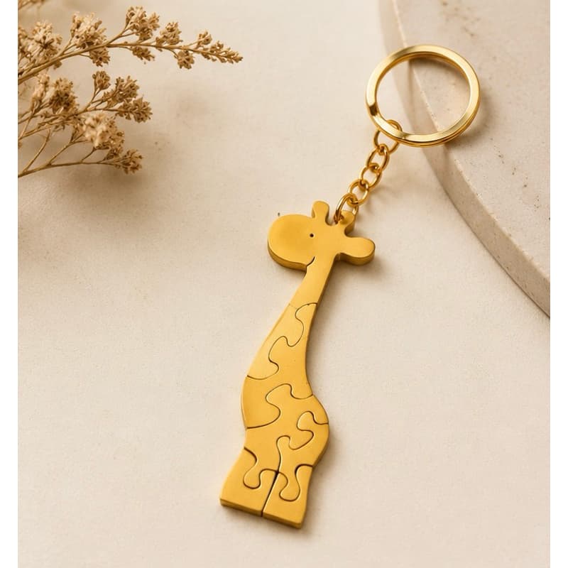 Girafa Puzzle Charm para montar pequena girafa fofa com partes para encaixe