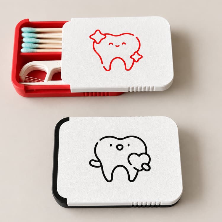 Porta Fio Dental, Palitos e Cotonetes com Tampa Deslizante | Organizador Portátil para Higiene Pessoal