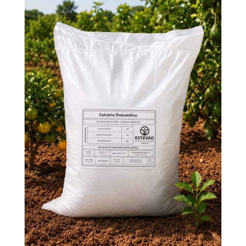 Calcário Agricola Dolomítico PRNT 60% Corretivo de Acidez do Solo para hortas, plantas e jardinagem