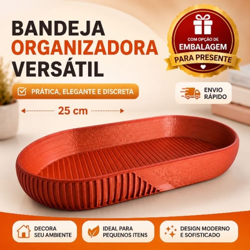 Bandeja Decorativa ,  Organizadora Porta Treco - presente feminino, moderna , funcional e prática ,  texturizada